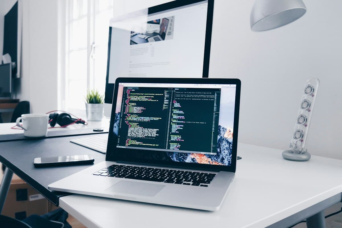 A laptop on a clean desk
